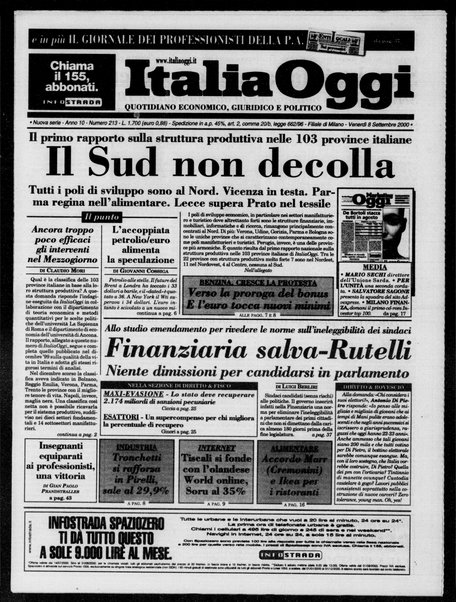 Italia oggi : quotidiano di economia finanza e politica